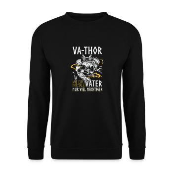Herren Vathor - Vatertag Vatertagsgeschenk Viking - Unisex Pullover - Schwarz - Vorne - Alina (178cm) & Michal (187cm)