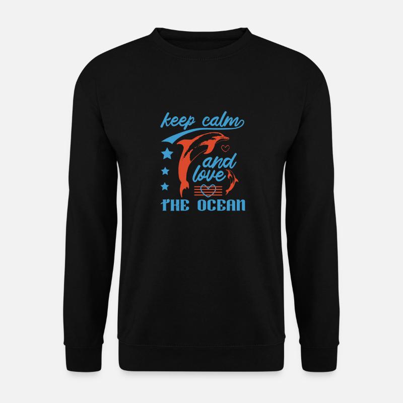 KEEP CALM AND LOVE DOLPHINS - Unisex Sweatshirt - black