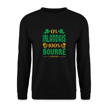 cadeau homme trèfle irlande pour la saint patrick - Sweat-shirt Unisexe - noir - Devant - Alina (178cm) & Michal (187cm)