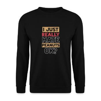 Ich Hasse Erdnüsse Erdnuss-allergiker - Unisex Pullover - Schwarz - Vorne - Alina (178cm) & Michal (187cm)