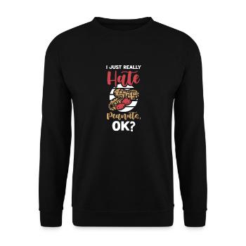 Ich Hasse Erdnüsse Erdnuss-allergiker - Unisex Pullover - Schwarz - Vorne - Alina (178cm) & Michal (187cm)