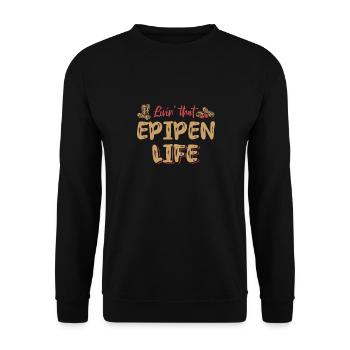 The Epipen-life peanut allergy sufferers - Unisex Sweatshirt - black - Front - Alina (178cm) & Michal (187cm)