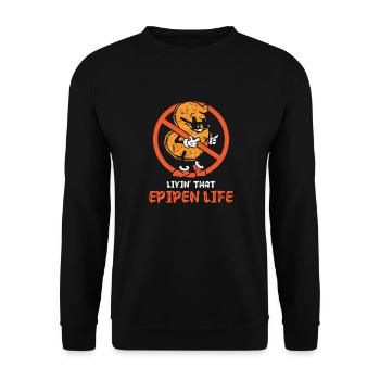 The Epipen-life peanut allergy sufferers - Unisex Sweatshirt - black - Front - Alina (178cm) & Michal (187cm)