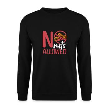 No nuts allowed Peanut allergy sufferers - Unisex Sweatshirt - black - Front - Alina (178cm) & Michal (187cm)
