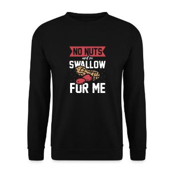 Keine Nüsse Und Kein Verschlucken Für Mich - Unisex Pullover - Schwarz - Vorne - Alina (178cm) & Michal (187cm)