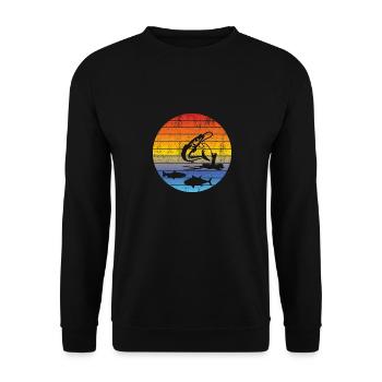 Fishing Fishing Fishing Fishing Fishing Hooks - Unisex Sweatshirt - black - Front - Alina (178cm) & Michal (187cm)