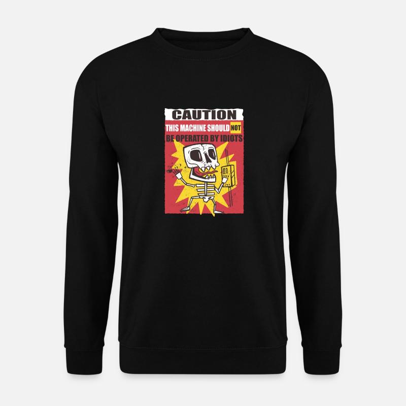 Lustiges Elektriker-Warnschild - Unisex Pullover - Schwarz