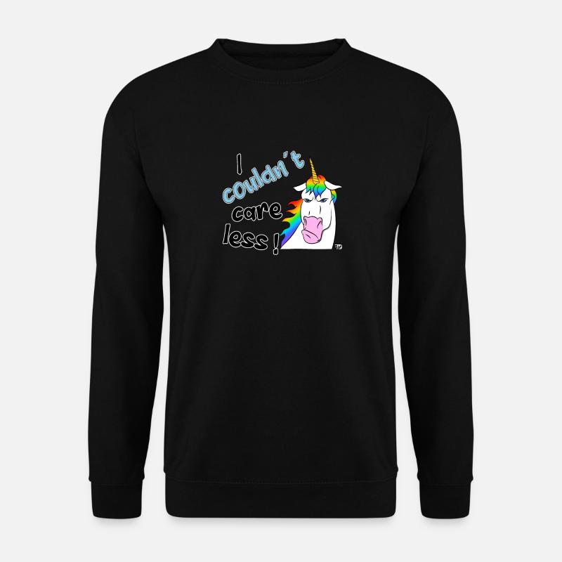 I couldnt care less. grimmiges lustiges Einhorn - Unisex Pullover - Schwarz