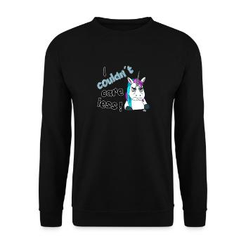 I couldn't care less. grim funny unicorn - Unisex Sweatshirt - black - Front - Alina (178cm) & Michal (187cm)