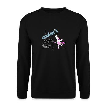 I couldn't care less. funny dancing unicorn - Unisex Sweatshirt - black - Front - Alina (178cm) & Michal (187cm)