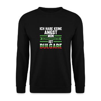Ich habe keine Angst mein Schwiegervater ist Bulga - Unisex Pullover - Schwarz - Vorne - Alina (178cm) & Michal (187cm)