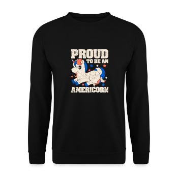 Proud to be an American unicorn Unicorn - Unisex Sweatshirt - black - Front - Alina (178cm) & Michal (187cm)