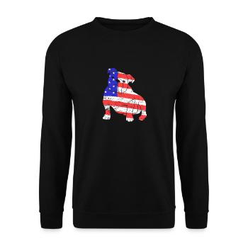 American Bulldog 4th of July Dog Lover - Unisex Sweatshirt - black - Front - Alina (178cm) & Michal (187cm)