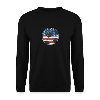 Football American Flag 4th of July US Sports - Unisex Sweatshirt - black - Front - Alina (178cm) & Michal (187cm)