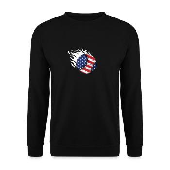 Baseball American Flag July 4 Patriotic - Unisex Sweatshirt - black - Front - Alina (178cm) & Michal (187cm)