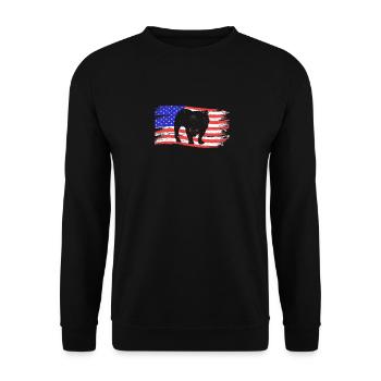 American Bulldog 4 juillet Dog Lovers - Sweat-shirt Unisexe - noir - Devant - Alina (178cm) & Michal (187cm)