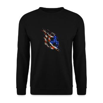 Soccer Drapeau américain 4 juillet Sports américains - Sweat-shirt Unisexe - noir - Devant - Alina (178cm) & Michal (187cm)