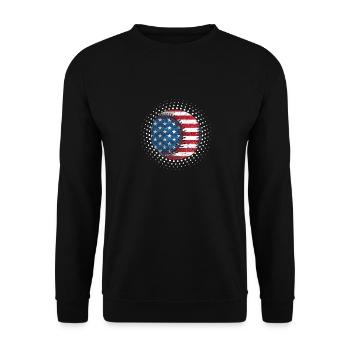 Baseball Amerikanische Flagge 4. Juli Patriotisch - Unisex Pullover - Schwarz - Vorne - Alina (178cm) & Michal (187cm)