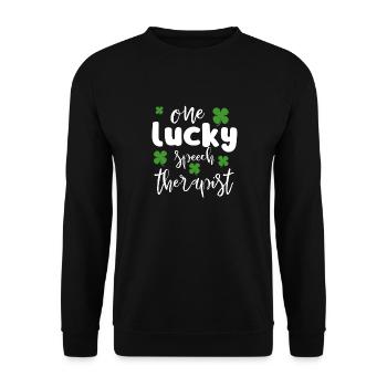 ein glücklicher Logopäde St. Patricks Day Rede - Unisex Pullover - Schwarz - Vorne - Alina (178cm) & Michal (187cm)