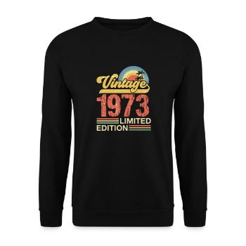 50ème Anniversaire 50 ans 1973 Cadeau Vintage - Sweat-shirt Unisexe - noir - Devant - Alina (178cm) & Michal (187cm)
