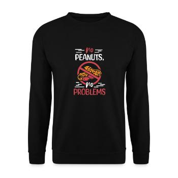 No peanuts No problems Peanut allergy sufferers - Unisex Sweatshirt - black - Front - Alina (178cm) & Michal (187cm)