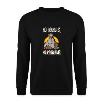 No peanuts No problems Peanut allergy sufferers - Unisex Sweatshirt - black - Front - Alina (178cm) & Michal (187cm)