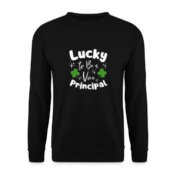 Lucky To Be A Vice Principal st patricks day - Unisex Sweatshirt - black - Front - Alina (178cm) & Michal (187cm)