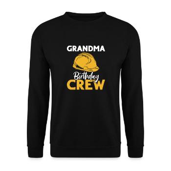 Grandma of the birthday team - Birthday building - Unisex Sweatshirt - black - Front - Alina (178cm) & Michal (187cm)