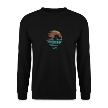 Haiti Cool Souvenir Vacation Artistic - Unisex Sweatshirt - black - Front - Alina (178cm) & Michal (187cm)