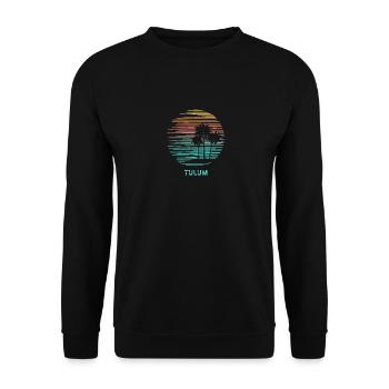 Tulum Mexico Cool Souvenir Vacation Artistic - Unisex Sweatshirt - black - Front - Alina (178cm) & Michal (187cm)
