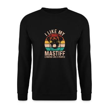 Mastiff Hund Old English Mastiff - Unisex Pullover - Schwarz - Vorne - Alina (178cm) & Michal (187cm)