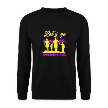 LET'S GO VERGNÜGUNGSPARK - Unisex Pullover - Schwarz - Vorne - Alina (178cm) & Michal (187cm)