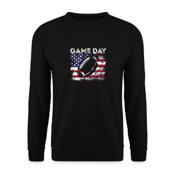 Jour de match US Flag American Football Lovers - Sweat-shirt Unisexe - noir - Devant - Alina (178cm) & Michal (187cm)