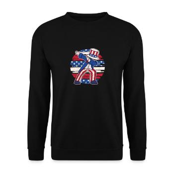 4 juillet Dabbing Patriotic Dab Dance US America - Sweat-shirt Unisexe - noir - Devant - Alina (178cm) & Michal (187cm)