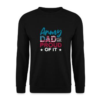 Army father and proud American flag - Unisex Sweatshirt - black - Front - Alina (178cm) & Michal (187cm)