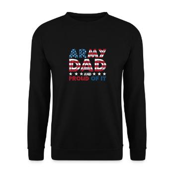 Army father and proud American flag - Unisex Sweatshirt - black - Front - Alina (178cm) & Michal (187cm)