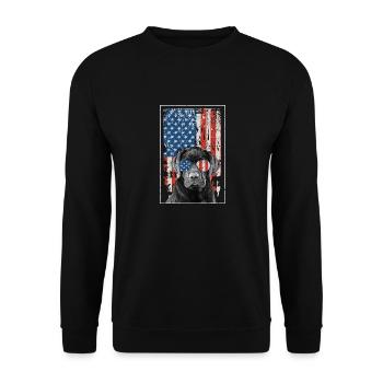 Pitbull Drapeau Américain 4 Juillet Pitbull Dad - Sweat-shirt Unisexe - noir - Devant - Alina (178cm) & Michal (187cm)