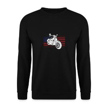 Patriotic Motorcycle Vintage American US - Unisex Sweatshirt - black - Front - Alina (178cm) & Michal (187cm)
