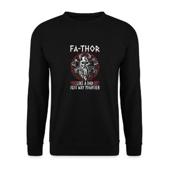 Vathor pour hommes - Fête des pères Cadeau de la fête des pères Viking - Sweat-shirt Unisexe - noir - Devant - Alina (178cm) & Michal (187cm)