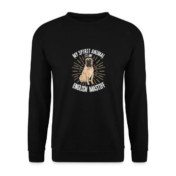 Mastiff Hund Old English Mastiff - Unisex Pullover - Schwarz - Vorne - Alina (178cm) & Michal (187cm)