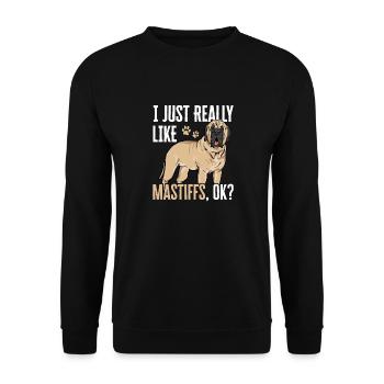 Mastiff Dog Old English Mastiff - Unisex Sweatshirt - black - Front - Alina (178cm) & Michal (187cm)