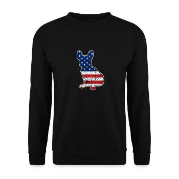 Bouledogue français 4 juillet Dog Lovers - Sweat-shirt Unisexe - noir - Devant - Alina (178cm) & Michal (187cm)