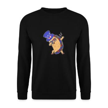 Dab Taco July 4 American Flag USA - Unisex Sweatshirt - black - Front - Alina (178cm) & Michal (187cm)
