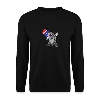 Dab Taco July 4 American Flag USA - Unisex Sweatshirt - black - Front - Alina (178cm) & Michal (187cm)