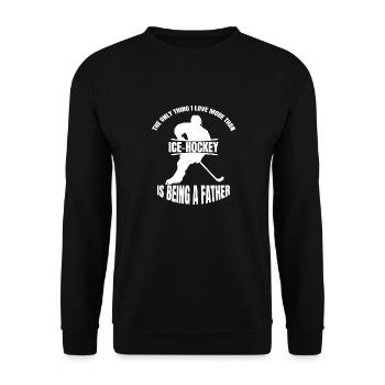 Eishockeyspieler Hockeyfan Eishockey Eishockeyteam - Unisex Pullover - Schwarz - Vorne - Alina (178cm) & Michal (187cm)