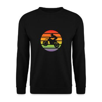 Motorcycle Motorcyclist Motorcross Motorcycle Fan - Unisex Sweatshirt - black - Front - Alina (178cm) & Michal (187cm)
