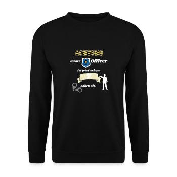 Polizei - 7. Geburtstag, für alle Polizeifans - Unisex Pullover - Schwarz - Vorne - Alina (178cm) & Michal (187cm)