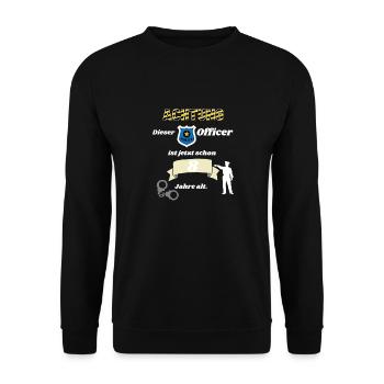 Polizei - 8. Geburtstag, für alle Polizeifans - Unisex Pullover - Schwarz - Vorne - Alina (178cm) & Michal (187cm)