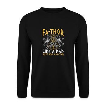 Vathor pour hommes - Fête des pères Cadeau de la fête des pères Viking - Sweat-shirt Unisexe - noir - Devant - Alina (178cm) & Michal (187cm)