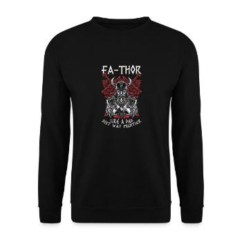 Vathor pour hommes - Fête des pères Cadeau de la fête des pères Viking - Sweat-shirt Unisexe - noir - Devant - Alina (178cm) & Michal (187cm)